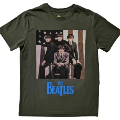 The Beatles: US Flag Photo - T-paita