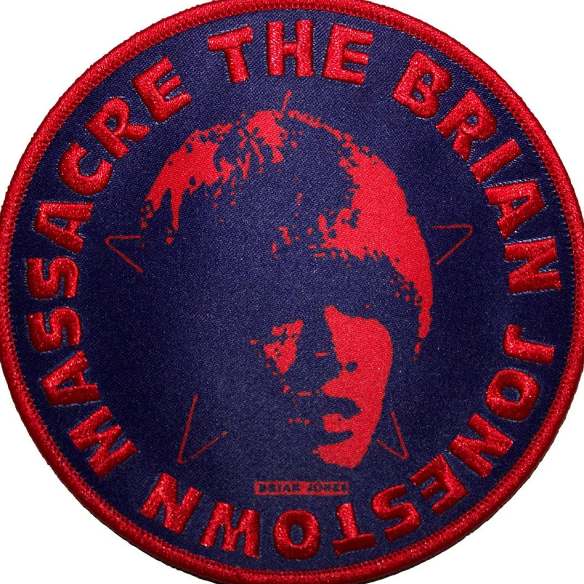 The Brian Jonestown Massacre: Circle face navy blue -Kangasmerkki