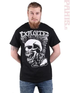 The Exploited Mohican Skull - T-paita