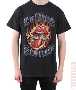 The Rolling Stones flaming tattoo tongue - T-paita