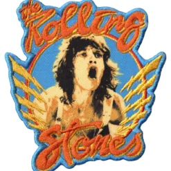 The Rolling Stones:Mick & orange logo - Kangasmerkki