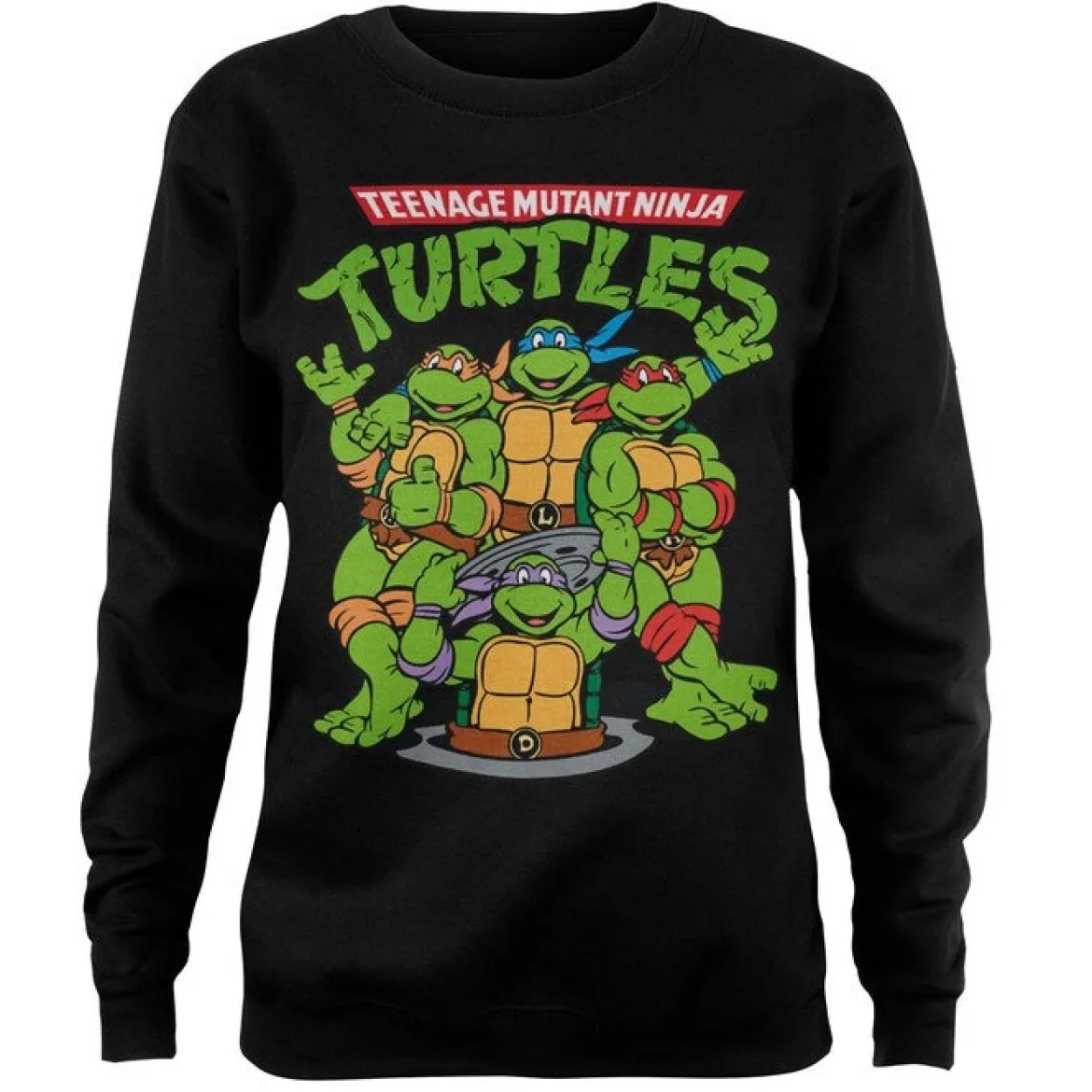 TMNT Group -naisten collegepaita, musta
