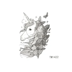 Unicorn & butterfly - pieni siirtotatuointi