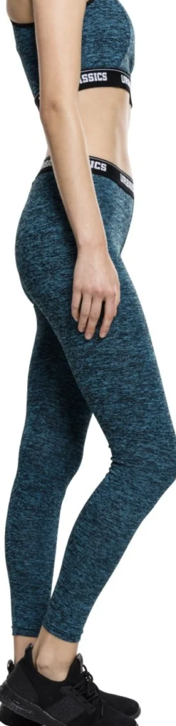 Urban Classics Active Melange logo - Legginsit, turquoise