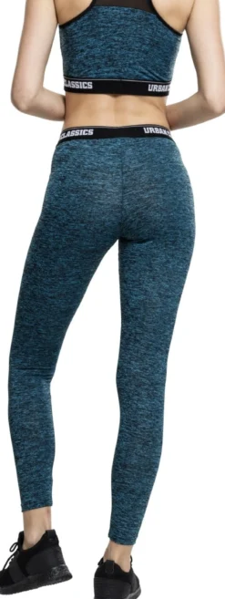 Urban Classics Active Melange logo - Legginsit, turquoise