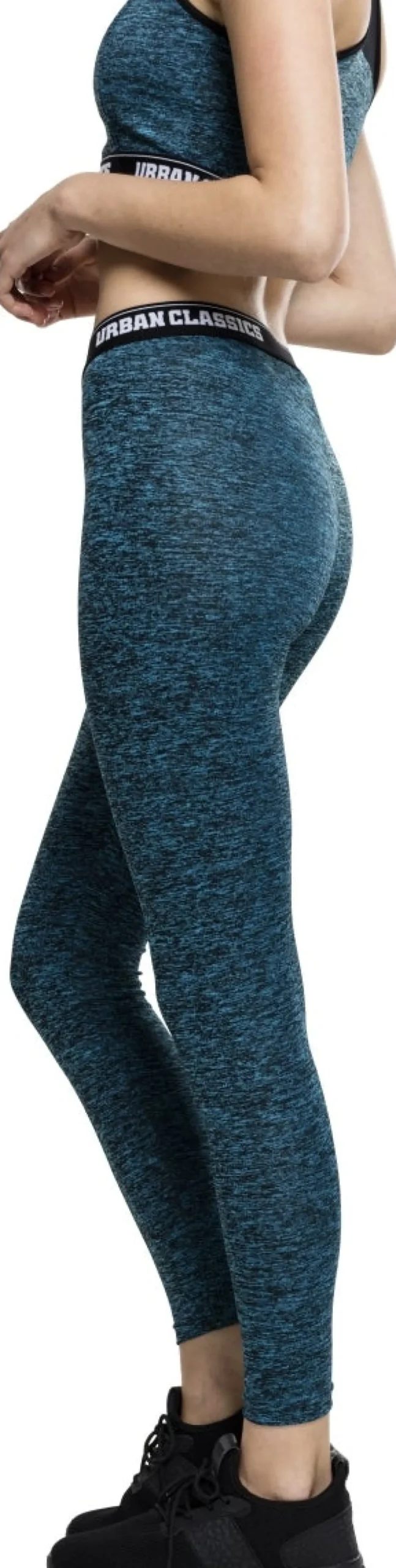 Urban Classics Active Melange logo - Legginsit, turquoise