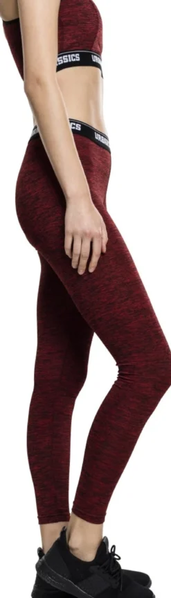 Urban Classics Active Melange logo - Legginsit, red