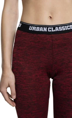 Urban Classics Active Melange logo - Legginsit, red