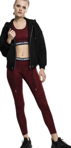 Urban Classics Active Melange logo - Legginsit, red
