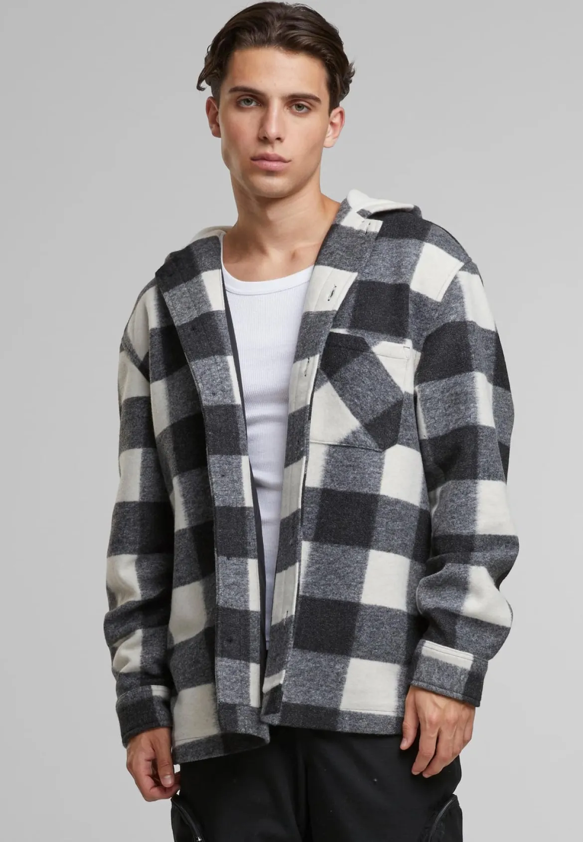 Urban Classics Big Check Jacket With Hood - Välikausitakki