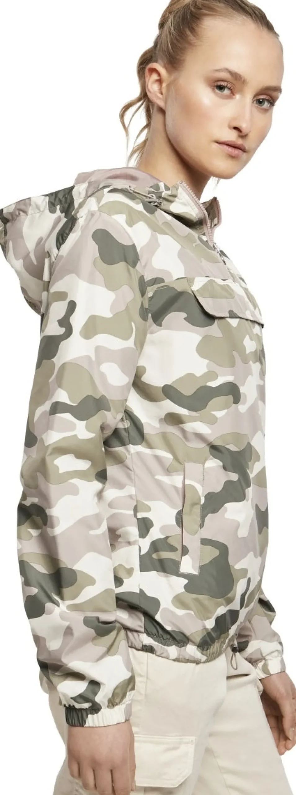 Urban Classics Camo Pull Over - välikausitakki, duskrose camo