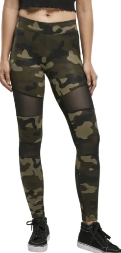 Urban Classics Camo Tech Mesh - Legginsit, woodcamo
