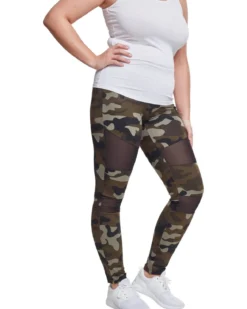 Urban Classics Camo Tech Mesh - Legginsit, woodcamo