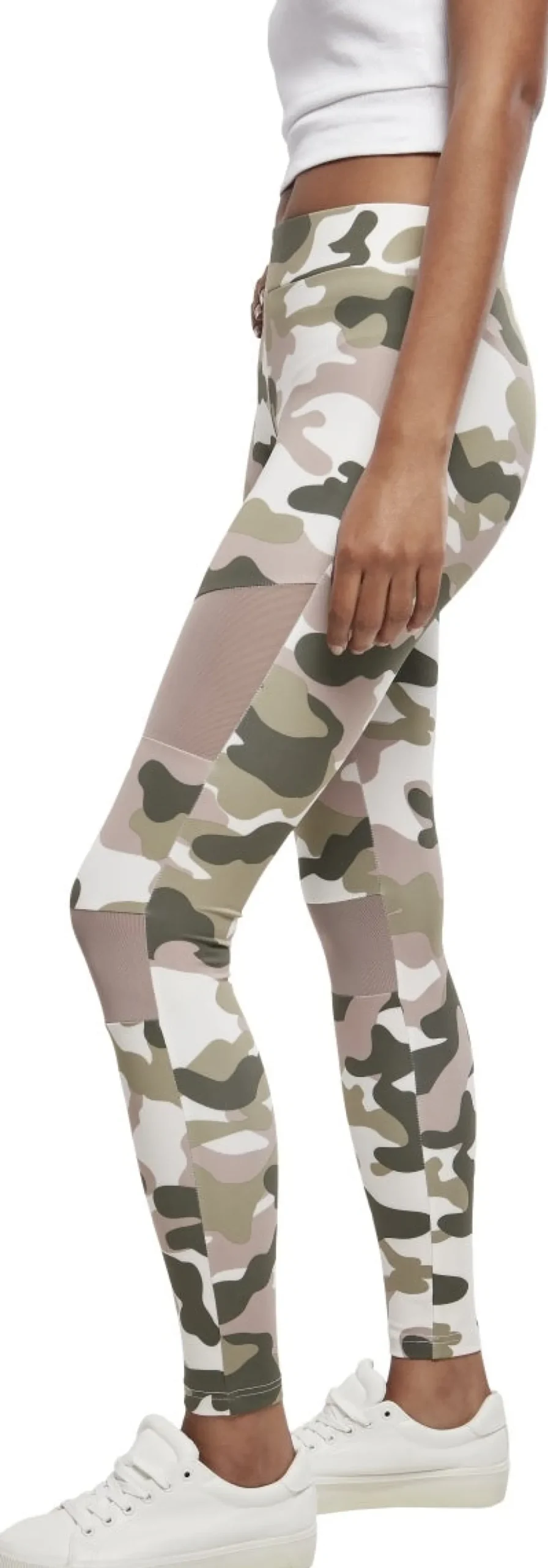 Urban Classics Camo Tech Mesh - Legginsit, duskrose camo