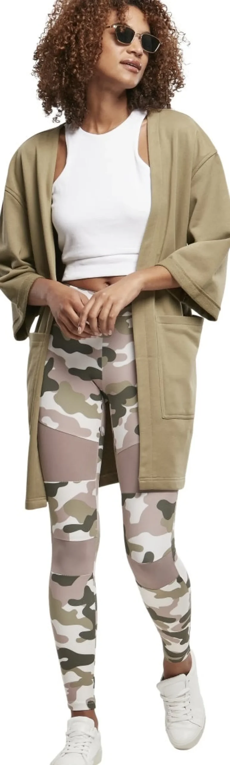 Urban Classics Camo Tech Mesh - Legginsit, duskrose camo