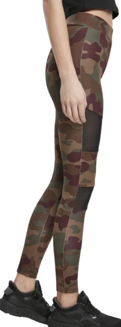 Urban Classics Camo Tech Mesh - Legginsit, redwood camo