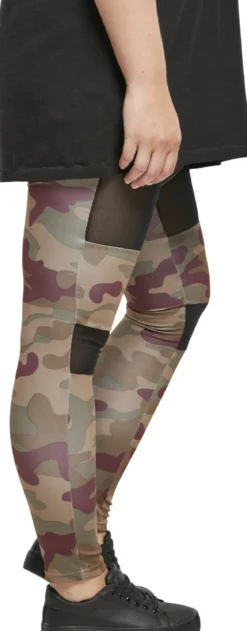 Urban Classics Camo Tech Mesh - Legginsit, redwood camo