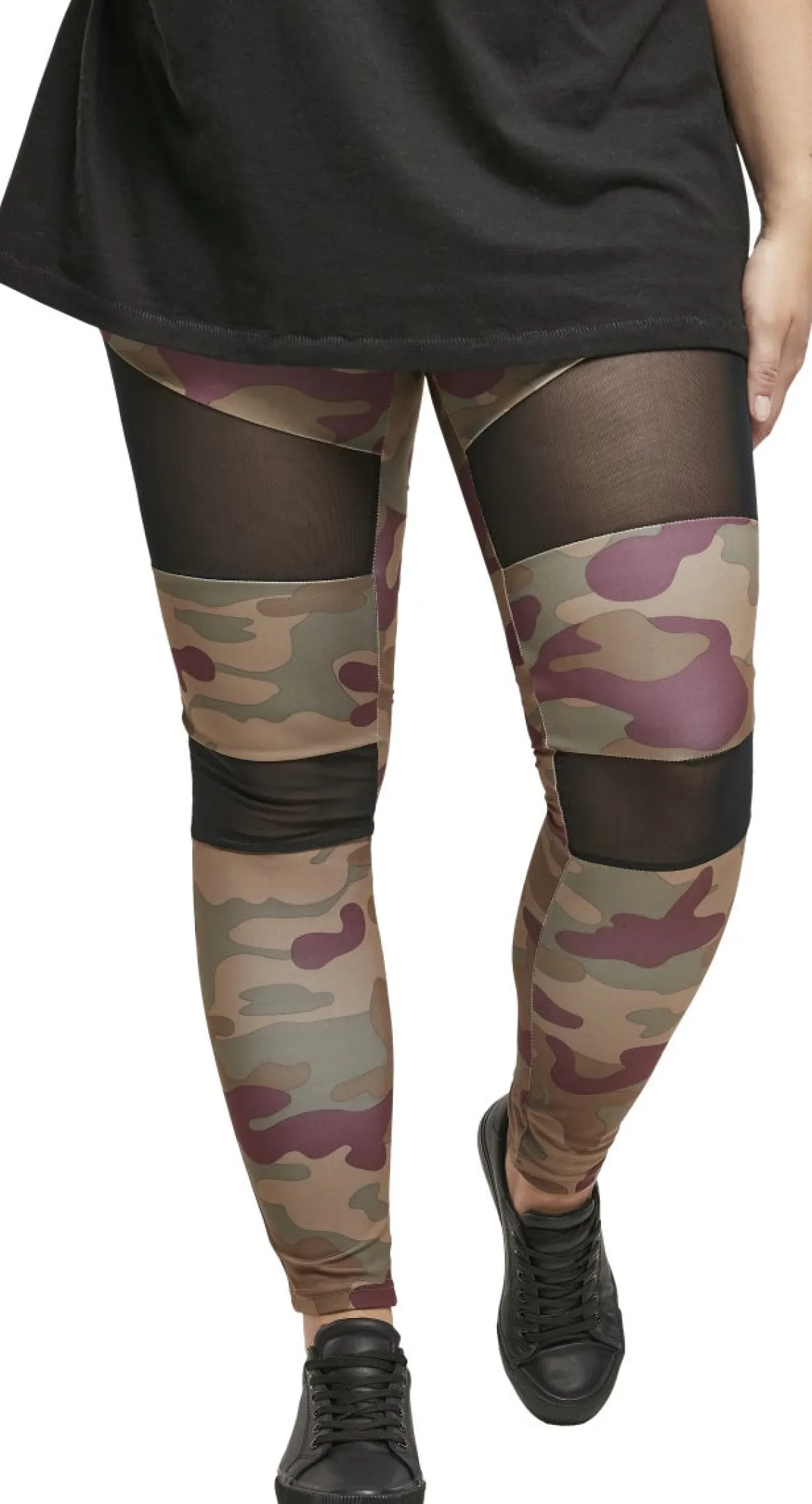 Urban Classics Camo Tech Mesh - Legginsit, redwood camo