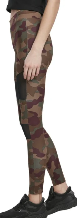Urban Classics Camo Tech Mesh - Legginsit, redwood camo