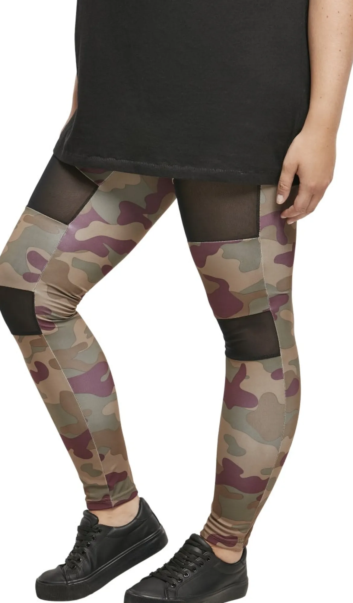 Urban Classics Camo Tech Mesh - Legginsit, redwood camo