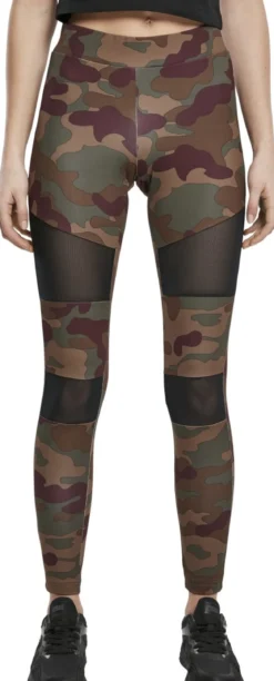 Urban Classics Camo Tech Mesh - Legginsit, redwood camo