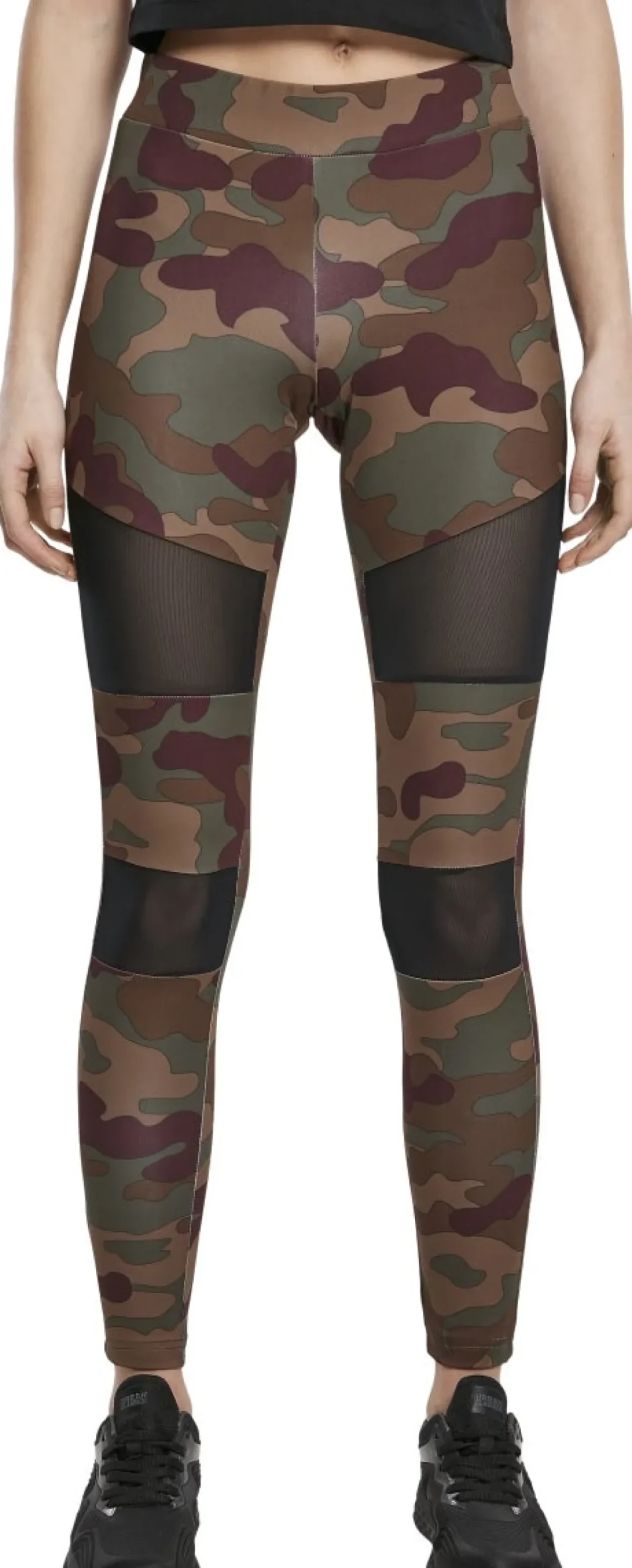 Urban Classics Camo Tech Mesh - Legginsit, redwood camo