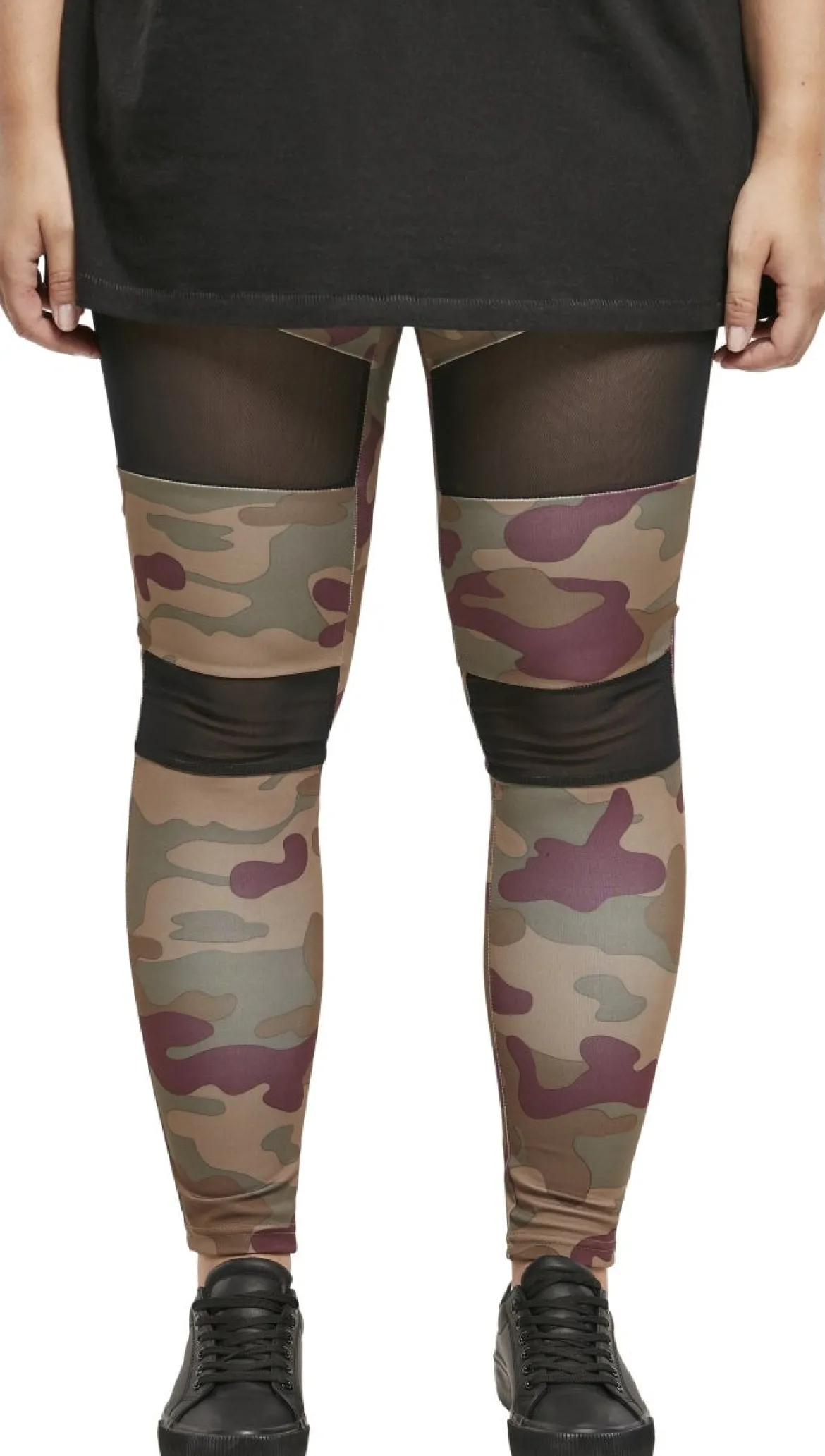Urban Classics Camo Tech Mesh - Legginsit, redwood camo