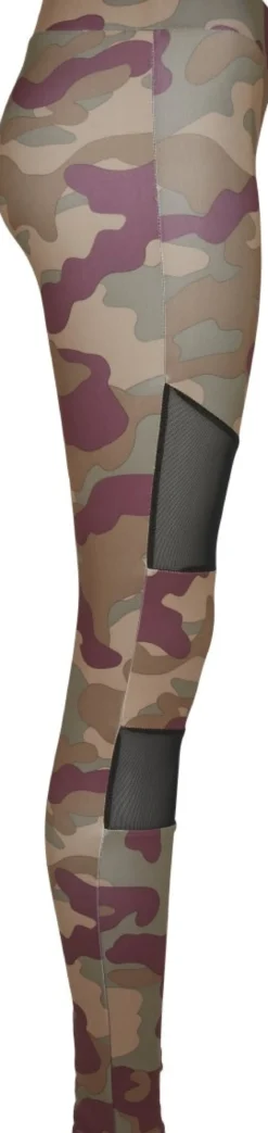 Urban Classics Camo Tech Mesh - Legginsit, redwood camo