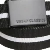 Urban Classics - Canvas vyö, black, white stripe