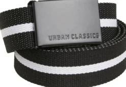 Urban Classics - Canvas vyö, black, white stripe