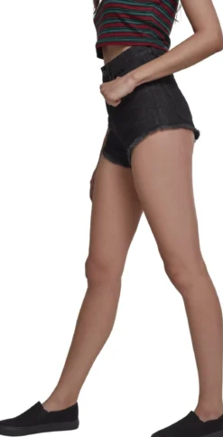 Urban Classics Denim - Hotpantsit, musta