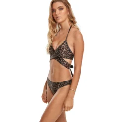 Urban Classics Draped Pattern - Bikinit, brown leo