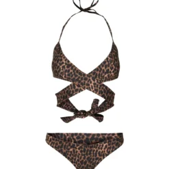 Urban Classics Draped Pattern - Bikinit, brown leo