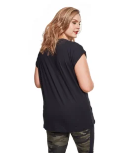 Urban Classics Extended Shoulder - Naisten T-paita, musta