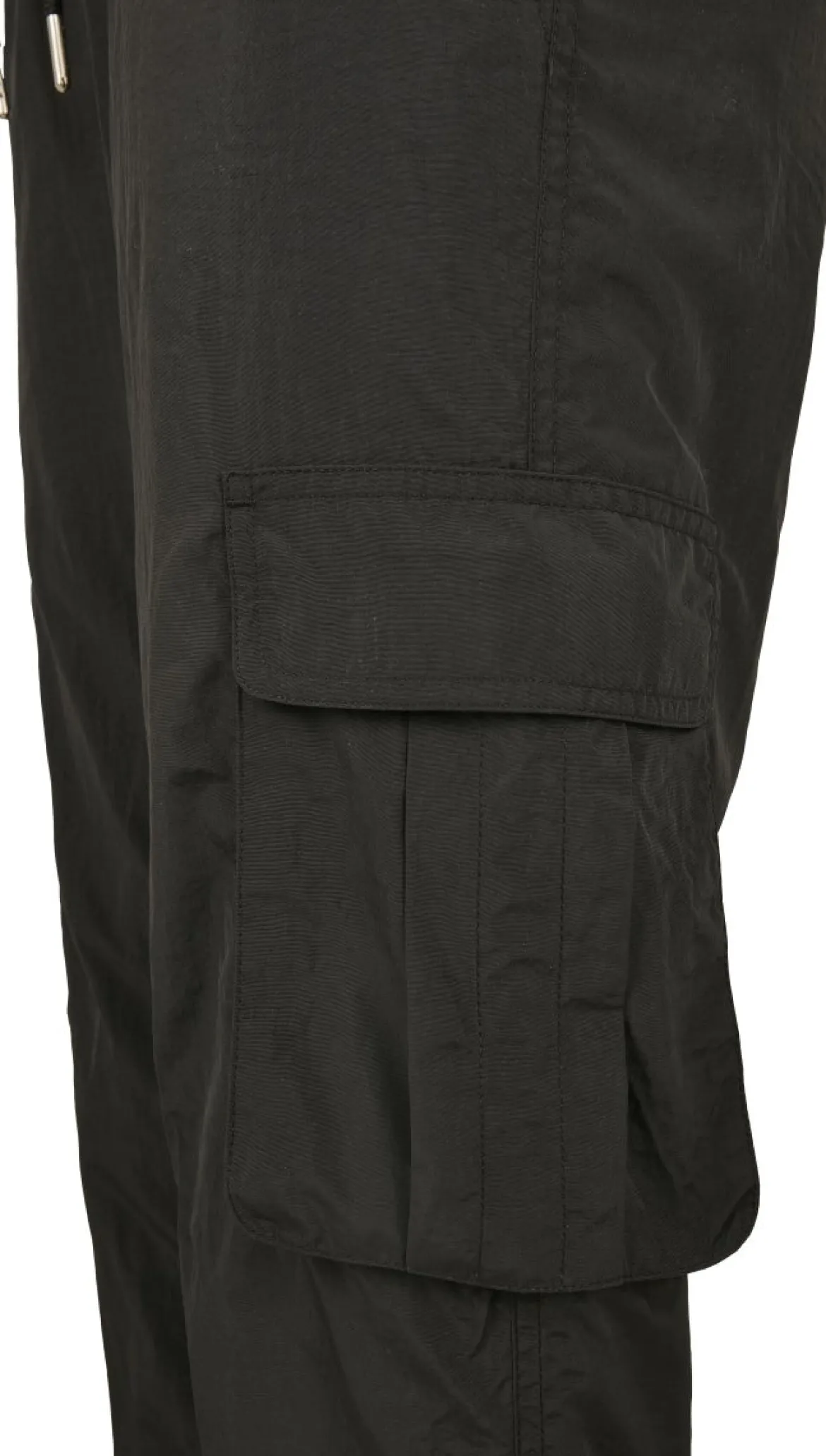 Urban Classics High Waist Crinkle Nylon Cargo Pants -Naisten reisitaskuhousut