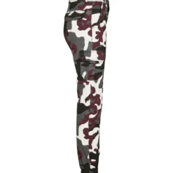 Urban Classics High Waist - Naisten reisitaskuhousut, wine camo