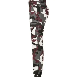 Urban Classics High Waist - Naisten reisitaskuhousut, wine camo