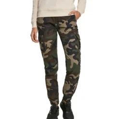 Urban Classics High Waist - Naisten reisitaskuhousut, woodcamo