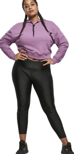 Urban Classics High Waist Shiny Rib Pedal Pusher - Leggings