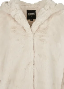 Urban Classics Hooded Teddy - Naisten välikausitakki, luonnonvalkoinen