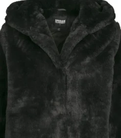 Urban Classics Hooded Teddy - Naisten välikausitakki, musta