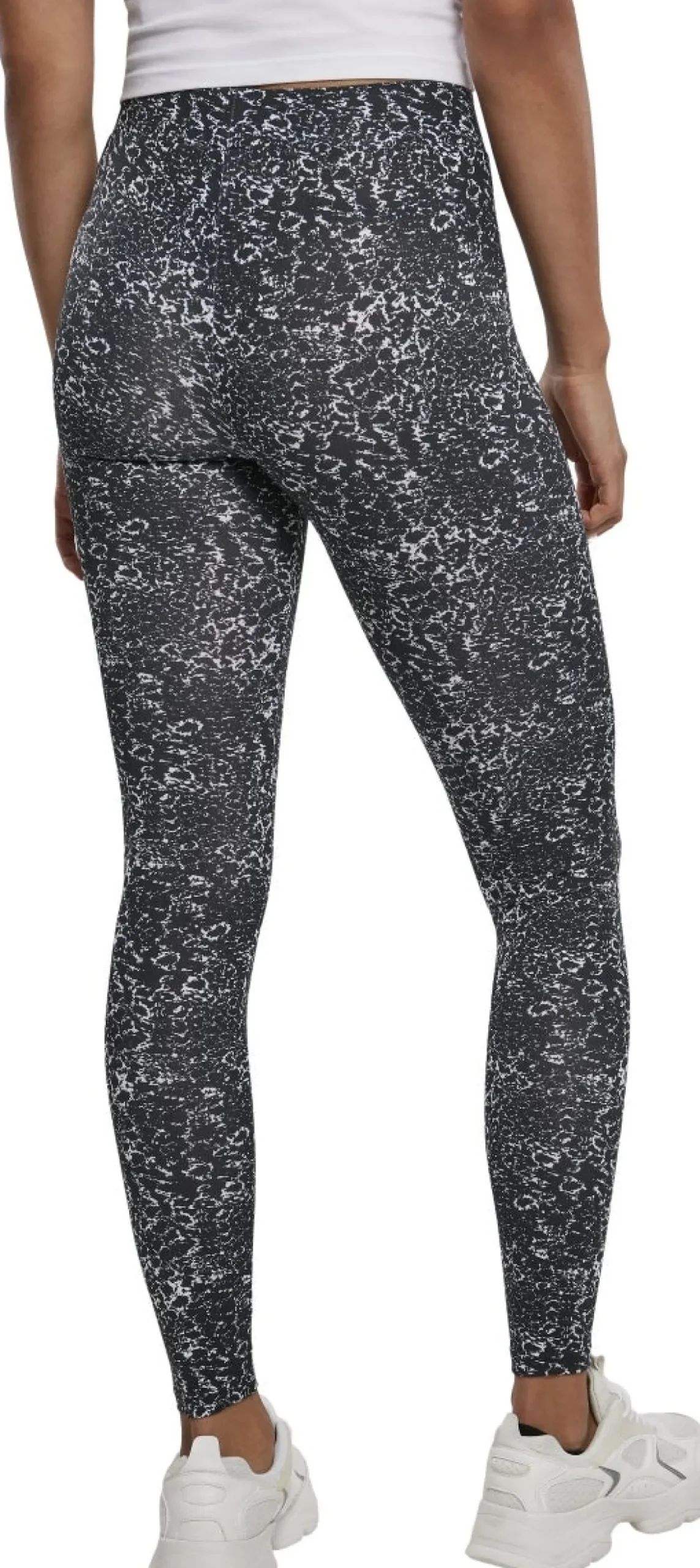 Urban Classics Ladies AOP - Legginsit, black/white