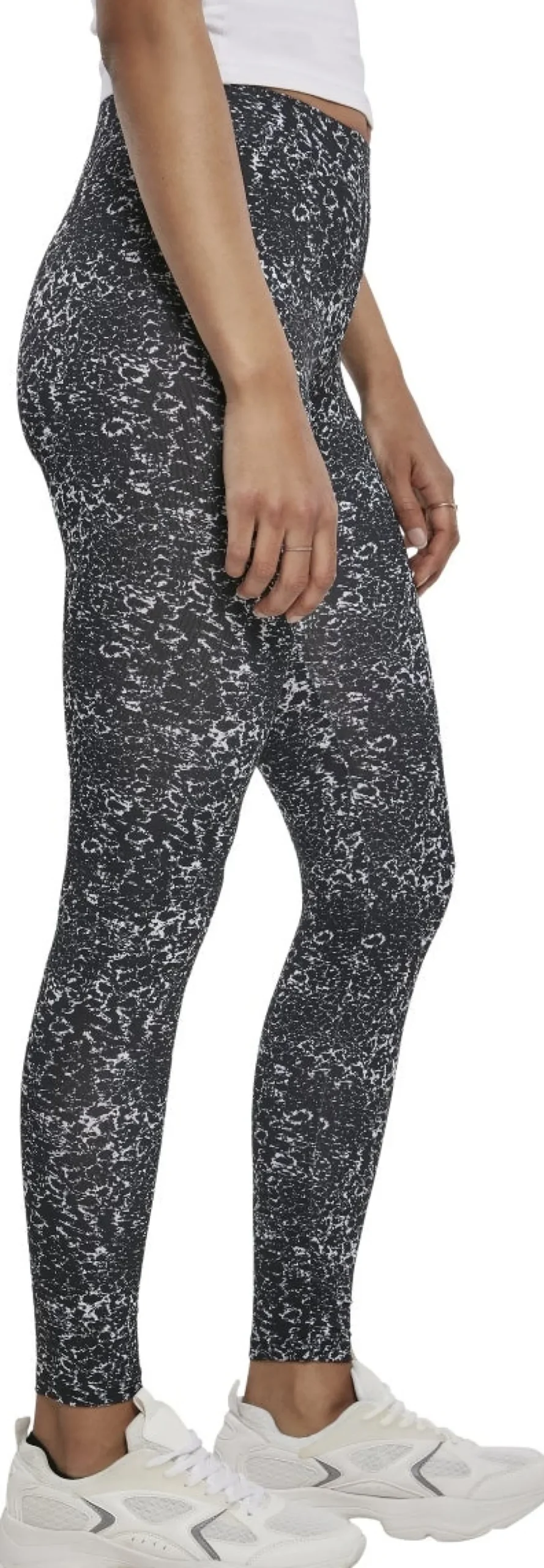 Urban Classics Ladies AOP - Legginsit, black/white