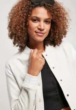 Urban Classics Ladies Inset - Naisten collegetakki, lightgrey white