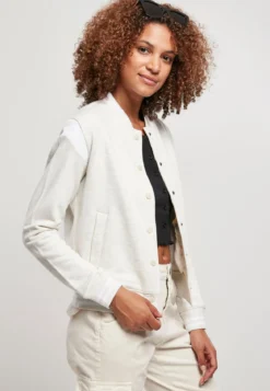 Urban Classics Ladies Inset - Naisten collegetakki, lightgrey white