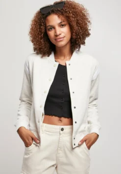 Urban Classics Ladies Inset - Naisten collegetakki, lightgrey white