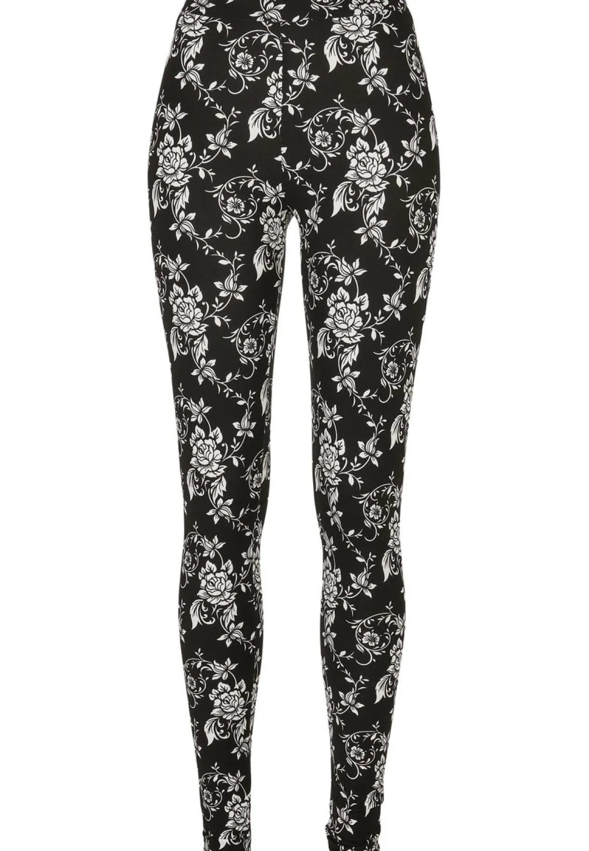 Urban Classics Ladies Soft AOP - Leggings, black rose