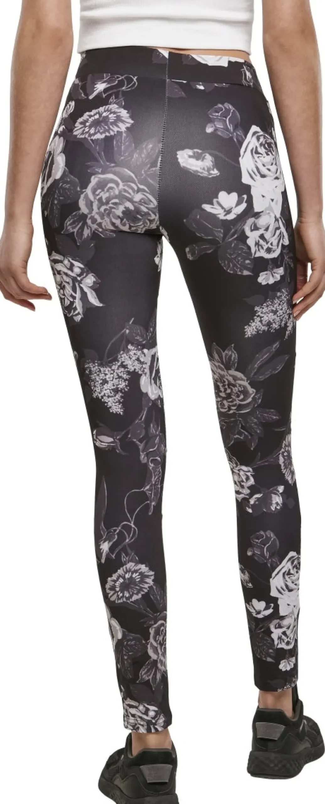 Urban Classics Ladies Tech Mesh AOP - Leggings, darkflower