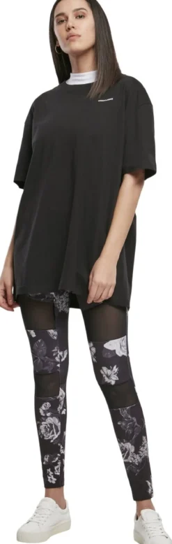 Urban Classics Ladies Tech Mesh AOP - Leggings, darkflower