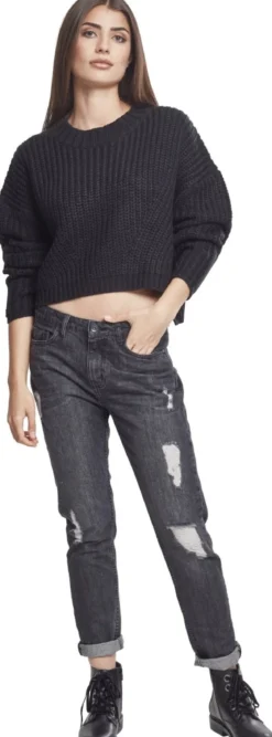 Urban Classics Ladies Wide Oversize - neule, Musta
